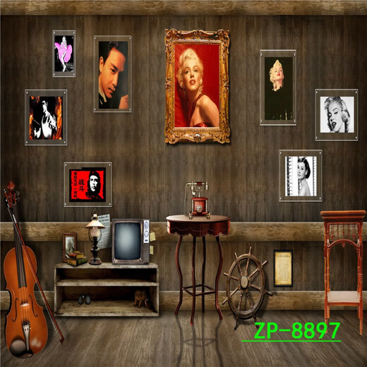 琦琪主播背景布直播间网红背景墙摇滚音乐舞台背景3d立体高清复古 ZP-11150 2.5米宽+2.5米高