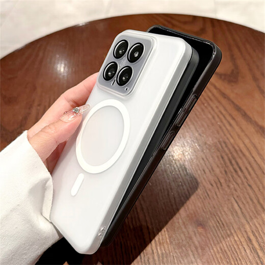 Heken frosted translucent magnetic charging suitable for Xiaomi 17pro mobile phone case with built-in lens film 15ultra all-inclusive ultra-thin 15pro hard shell Xiaomi 14 anti-fall protective case titanium gray ice mist frosted skin-feel magnetic suction for Xiaomi 15
