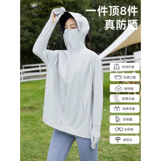 beneunder sun protection clothing for women 20 new style anti-UV ice silk breathable sun protection clothing outdoor electric vehicle summer thin jacket gray M (80-130Jin [Jin equals 0.5 kg])