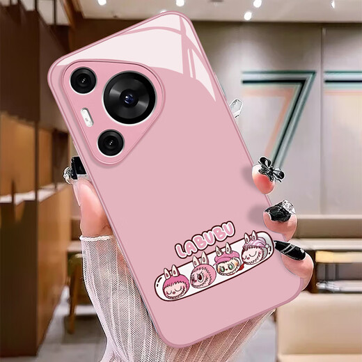 瑞桓柏labubu手机壳适用华为pura70泡泡玛特mate60pro卡通可爱p50拉布布 15918-液态玻璃-玫瑰粉 华为Pura70