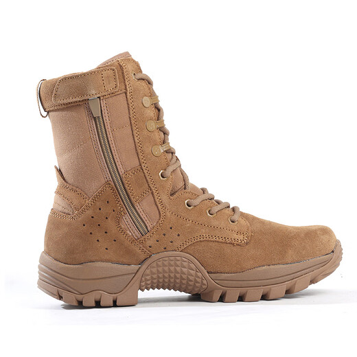
3514 new style brown combat boots men's high top tactical boots side zipper men's boots military fan outdoor desert boots brown 44