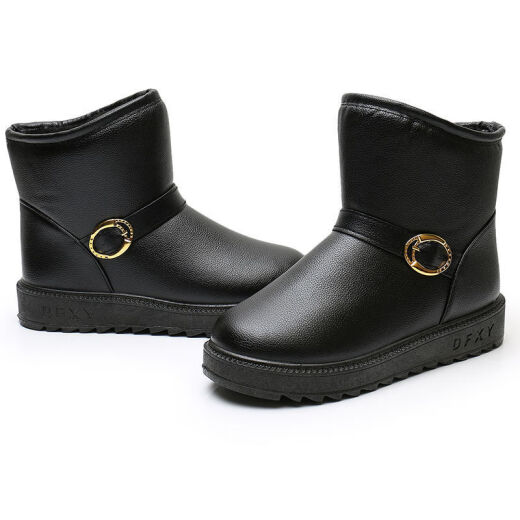 
Warm snow boots for women military fans supplies waterproof short boots plus velvet thickened mother cotton boots military training supplies anti-slip winter thick sole middle-aged and elderly cotton shoes black 806 41 standard code
