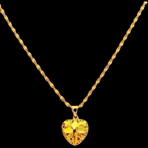Hong Kong genuine real gold necklace for women 999 pendant 24 pure sand gold love not easy to fade rose flower love necklace 8g