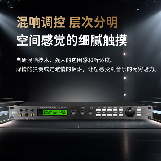Melody X5 pre-effector ktv professional digital audio processor karaoke reverb mixer anti-howling home theater electric guitar household effector X5 effector + ML5300 self-charging microphone (set)