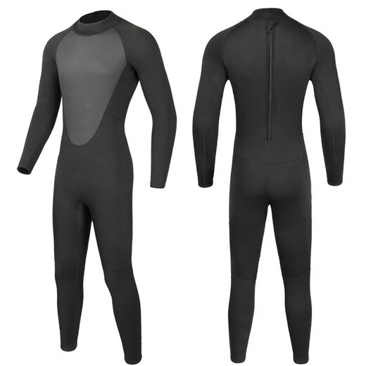 BLUE DIVE wetsuit for men 3mm fine embossed one-piece men's warm and wear-resistant fishing suit jellyfish suit surfing suit swimming and snorkeling 3mm black fine embossed XL