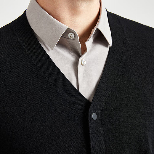 EMZ Ordos 100% pure wool cardigan sweater for men, business casual, skin-friendly, untied, delicate, warm, antibacterial