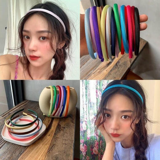 Zushange headband diy material package colorful headband wrapped cloth bow children's headband colorful jewelry handmade accessories non-slip DIY hairband black 10 pieces