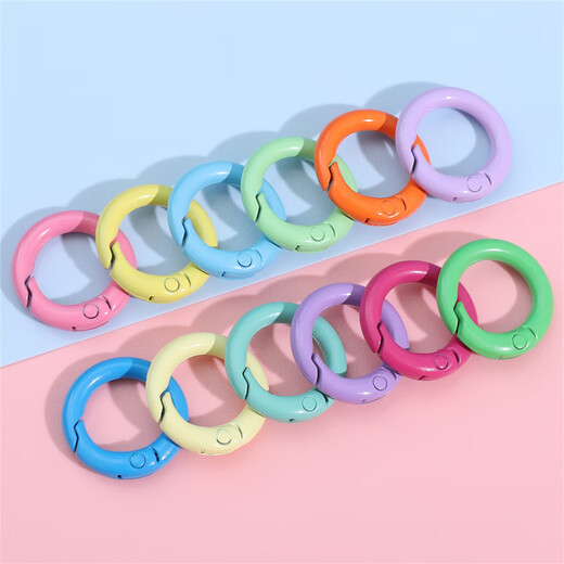 Mengkeduo Colore Spring Backle Key Electrode Round ouverte Ring Spring Backle Pendre ACCESSOIRES DE DIY ALLIAGE Connexion Connecture Colore Spring Backle 25 mm [10 Couleurs Mélanges Packages]