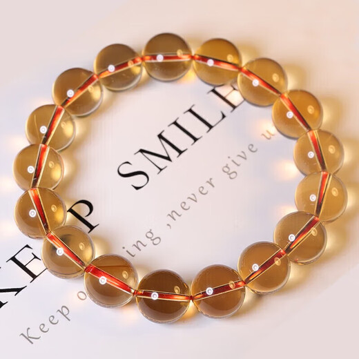 Shi Yue Jewelry Boutique 11-12mm Natural Citrine Bracelet Birthday Beads Bracelet for Men and Women Crystal Agate