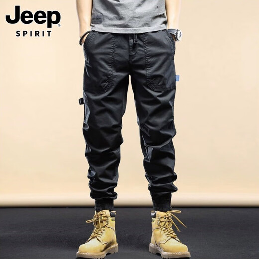 JEEP SPIRIT 1941 ESTD吉普工装裤男春秋季男士潮牌运动百搭潮牌男裤休闲裤男束脚裤子男 679卡其常规 31 码(130斤-140斤)