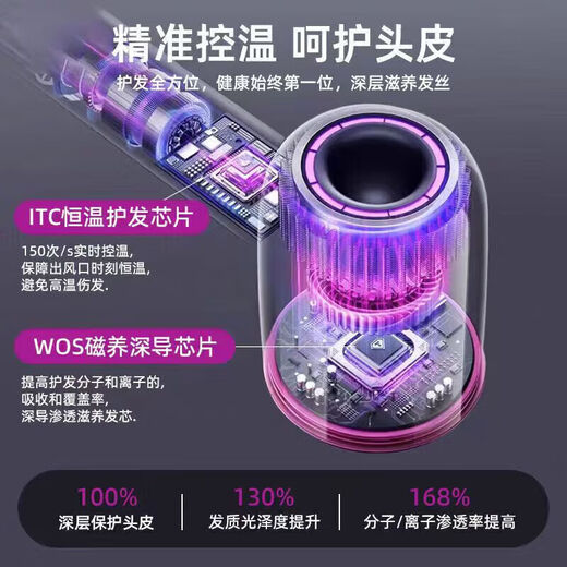 Lefensheng National 3C Certification丨5 billion negative ions for hair care High-speed leafless hair dryer household silent negative ions high power does not hurt hair strong wind Huaqiangbei hair dryer Ceramic gold-single nozzle 5 billion moisturizing negative ions丨constant temperature hair care and quick drying 2025 new style丨top version gift box丨10-year warranty only replacement but not repair