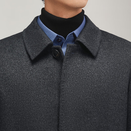 Qipai pure wool woolen coat men's autumn and winter business gentleman thick lapel warm coat