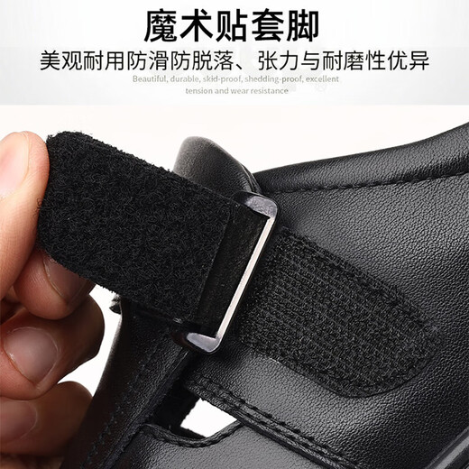 
Classic car summer men's leather shoes hole shoes hollow leather sandals men's summer breathable men's shoes genuine leather non-slip casual dad's shoes LYC9921 black 40