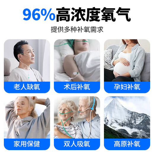 Omron Jikou portable oxygen concentrator for the elderly, small car-mounted rechargeable plateau COPD upgrade flagship equivalent to 6 liters 2 pieces 8 cores (4 hours)