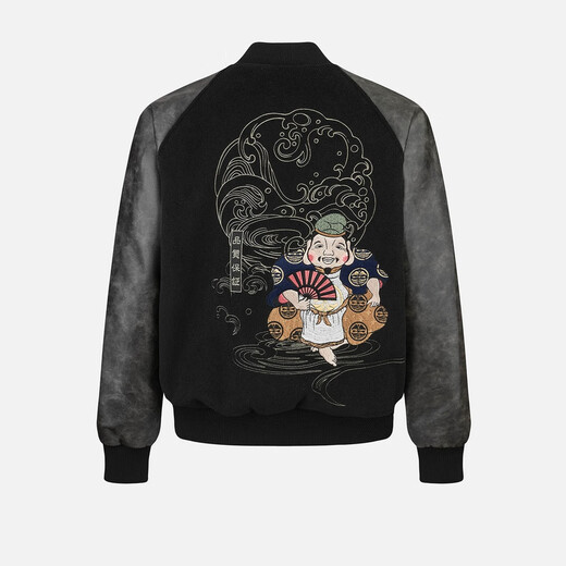 Evisu Winter Buddha Buddha Cabeza y gaviota Bordada Cabeza bordada 2EAHTM4JK7027RXYQ NEGRA S