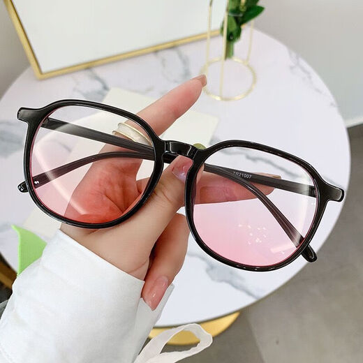 
New blush finished glasses for women's trendy Douyin Internet celebrity without makeup black frame high-value blush glasses new product 15911 black frame (metal sub) blush sheet (no quantity)