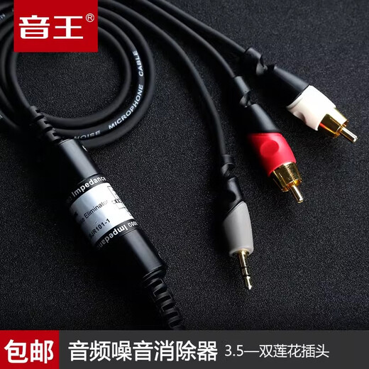 AVSSZ professional audio isolation transformer audio isolator computer connection mixer current noise noise canceller anti-interference noise reduction filter QRP-B42 3.5 to dual RCA (with cable 1.5M) Soundking