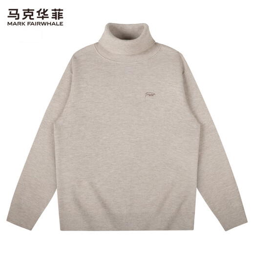Mark Huafei fleece pure wool turtleneck sweater for men 2025 autumn and winter new casual warm sweater 2008 apricot 705 M 170