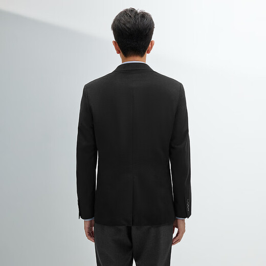 HLA海澜之家西服男春秋款含绵羊毛舒适西装外套男 黑色09 185/104B 52B推荐165~172斤