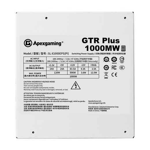 ApexgamingGTR Plus-1000MW 1000W weißer Vollmodell-Platingold-Kondensator aus Japan übernimmt den neuen Standard ATX3.1 PCI-E5.1