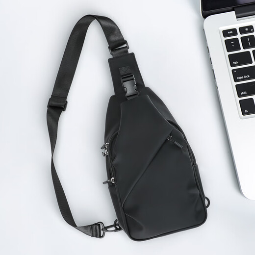 
Back to back sports crossbody bag LM shoulder bag for men with large capacity travel waterproofing function simple casual men's chest bag X1048 black