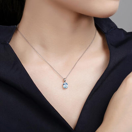 Meluxe Mina colorful treasure pendant aquamarine necklace for women birthday gift for wife and mother aquamarine 1 carat