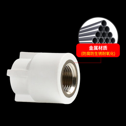 LESSO ppr water pipe accessories 4-point hot melt thread joint white internal thread direct head dn20X1/2 (2 pieces)