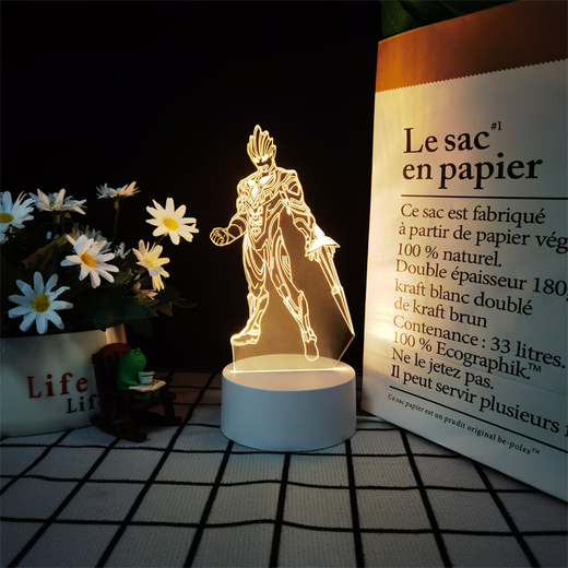 泽塔奥特曼3D小夜灯宿舍摆件动漫卡通床头灯多彩变色灯送儿子礼物 826特利迦 闪耀形态 16色遥控USB+（裂纹底）