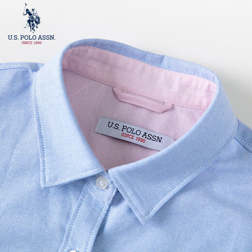 U.S. POLO ASSN. Long-sleeved shirt for women, solid color, anti-exposure, business casual, pure cotton white shirt, spring and autumn commuting lapel, women's coat top
