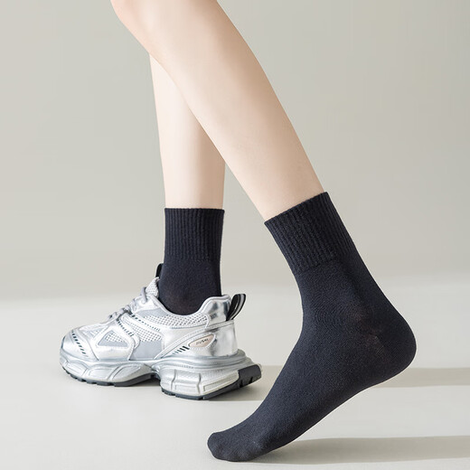 Jeanswest Jeanswest Women's 2025 Winter New Simple Commuting Versatile Casual Women's Stockings (Three Pairs) XO Black 3-6185 One Size