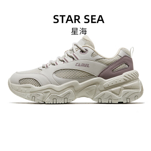 
Camel (CAMEL) retro daddy women's shoes thick sole heightened casual sports shoes X24B09L7009 Crystal gray/purple 35