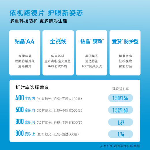 依视路青少年儿童防蓝光平光眼镜网课专用 施洛华-全框-SF719C16-黑色