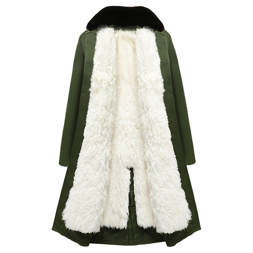 Hengyuanxiang sheepskin military cotton coat men's fur integrated winter long cold-proof Northeast labor protection suit thickened warm wool cotton jacket [classic black] long-haired sheepskin inner liner can be detached 4XL 4XL (large size suitable for 180 Jin [Jin equals 0.5 kg] or above)