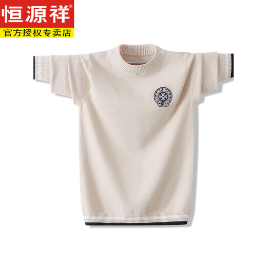 Hengyuanxiang Youth Wool Sweater Round Neck Sweater for Boys and Girls Casual Knitted Sweater for Junior High and High School Students Korean Style Loose and Thickened Gray M 160 (Suitable for 155-162c Height)