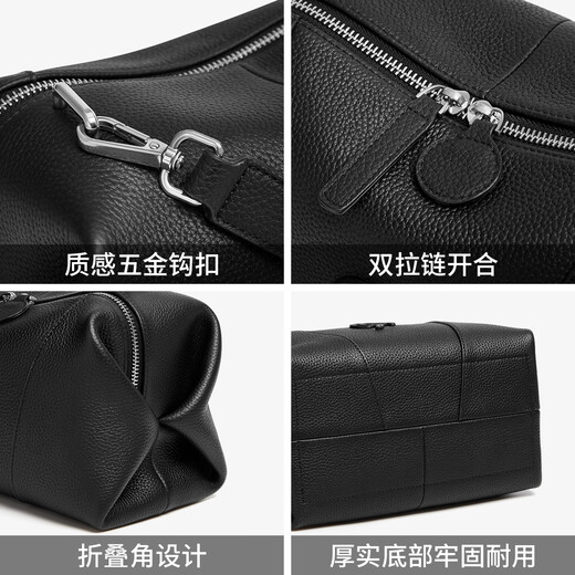Cnoles bag ladies 2025 new shoulder crossbody bag genuine leather armpit bag high-end light luxury fashion soft square bag black soft square bag fashion item