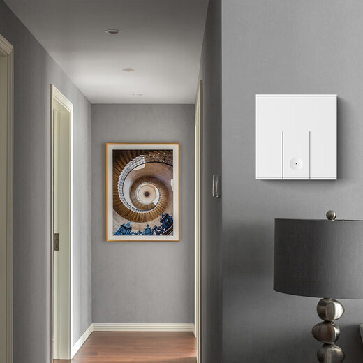 International Electrician (FDD) wireless remote control switch, large panel, wiring-free smart controller, switch can be pasted through the wall, 1 receiver + 1 can be pasted once opened - White