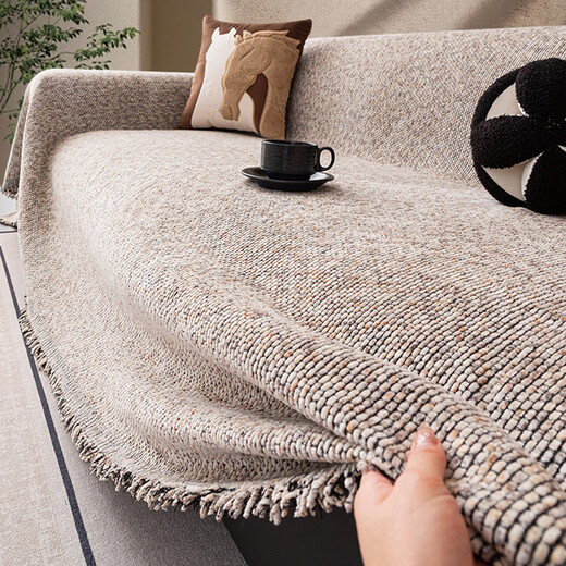 Fantasy high-end cotton leprosy four-season sofa cover cloth anti-cat scratching sofa towel sofa cover sofa blanket sofa cushion colorful - off-white, long-lasting, with a sense of luxury, high-density chenille, the same as 180x130cm. Recommend single seat without armrests. Same price.