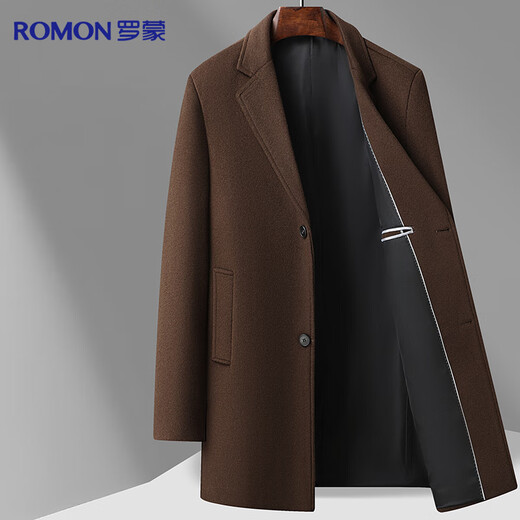 Lomon Woolen Coat Men's Mid-Length Windbreaker Men's Autumn and Winter Youth Casual Woolen Coat Top Thickened Jacket