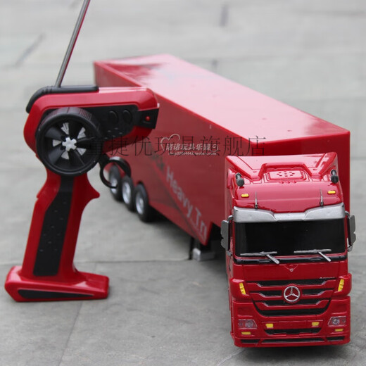 Tongjieyou Scania Fernbedienungstanschlepplastwagen Super große Mercedes-Benz Transport Truck 2.4g Fernbedienungssteuerkipper Ladekinderlaste Red Müllkippe (kann geladen werden, kann eingeschaltet werden) verbessert Version 2500 Ma (Spiel für 1 ~ 2 Stunden