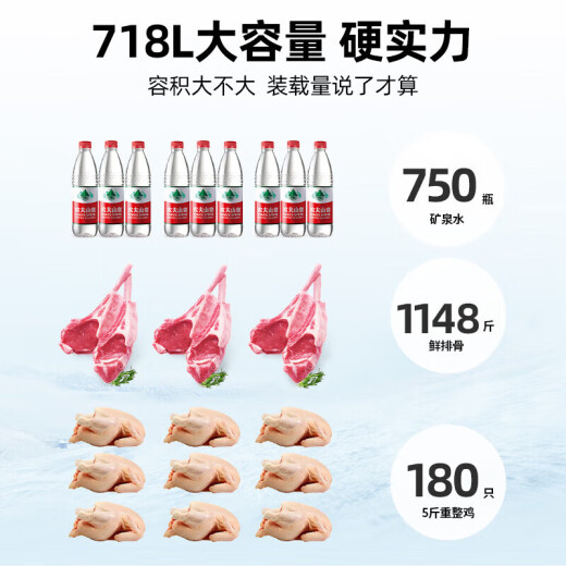 Xingxing (xingx) [tubo de cobre] congelador de la marca xingxing comercial gran capacidad horizontal mariscos totalmente congelados congelador de carne de congelador rápido calcetín de refrigerador grande refrigerador de gabinete de refrescos sellado sellado de refrescante 718 litros-35 Control de temperatura electrónica de congelación rápida [tubo de cobre] Control de temperatura de cobre]
