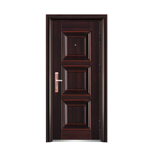 仁聚益永康进户门防盗门亮窗腰头钢质车库仿铜防晒门户外入户钢制防盗门 高1970*860 1x7cm