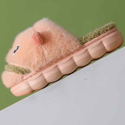 LA CHAPELLE HOMME Men and Women Baby Children's Indoor Home Warm Soft Soled Cute Plush Cotton Slippers Pink 33-34
