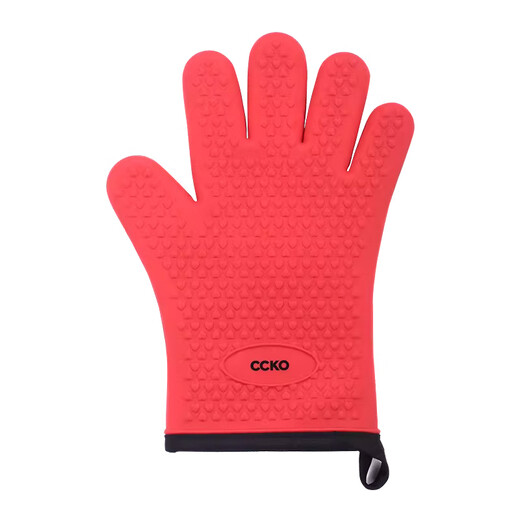 CCKO heat insulation anti-scalding gloves thickened silicone kitchen household oven microwave steamer high temperature baking special anti-scalding gloves (gray GY)