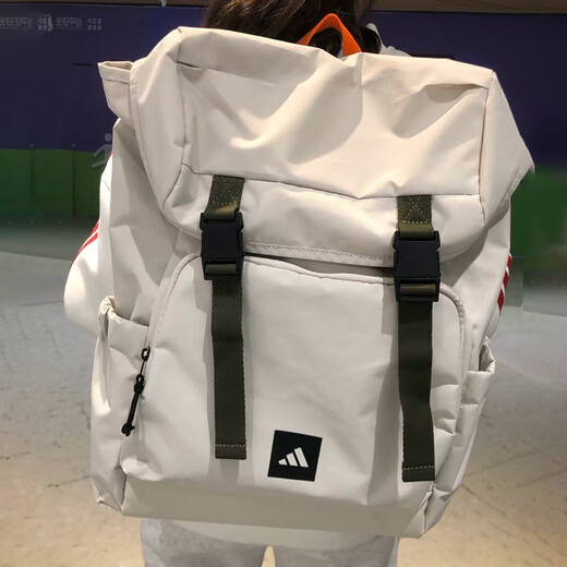 Sac de sport adidas Sac masculin sac pour femmes 2025 Nouveau sac décontracté junior lycéen des élèves du sac d'école sac à dos KC1395 KC1396 Bauxite Brown 16,5 * 31 * 43cm