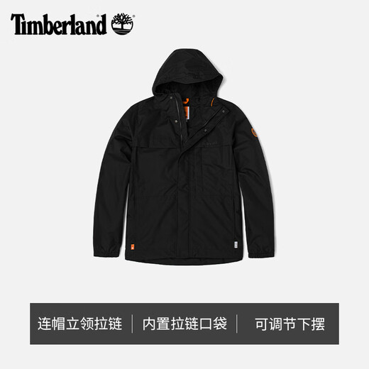 添柏岚（Timberland）官方男装机能风冲锋外套户外防水防风夹克|A695W A695W001/黑色 M