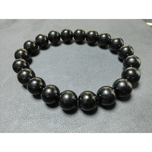 Fat Donglai's same style DL 1998 meteorite raw stone bracelet natural thunder ink glass pendant bracelet necklace 6mm round bead bracelet