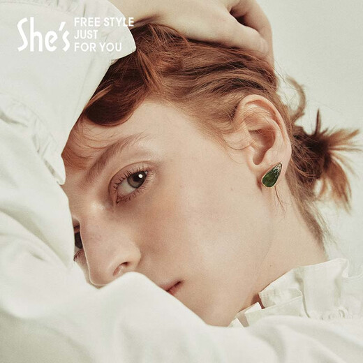 She s Akiko jewelry Rousseau holiday original three-dimensional leaf earrings earrings high-end new earrings birthday gift for women dark green D0