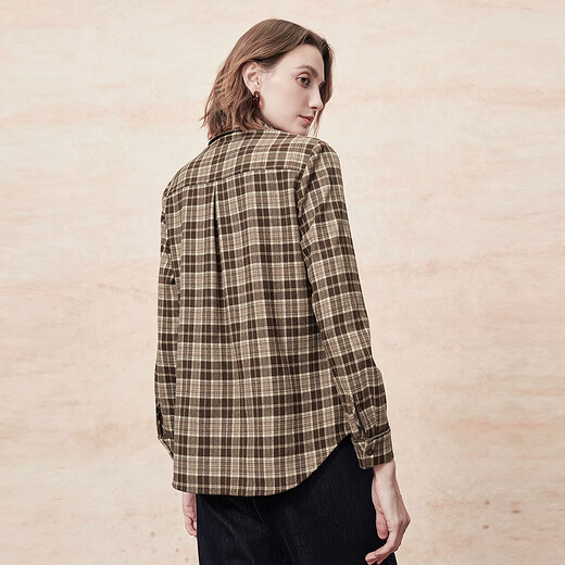 FINITY shirt 2025 winter new style simple temperament plaid casual commuting outer top for women KaGe S