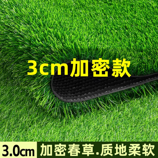 Qingya lawn simulation carpet artificial fake turf outdoor bedding kindergarten green artificial floor mat plastic grass decoration 3 cm encrypted version (1 meter wide x 15 meters long)