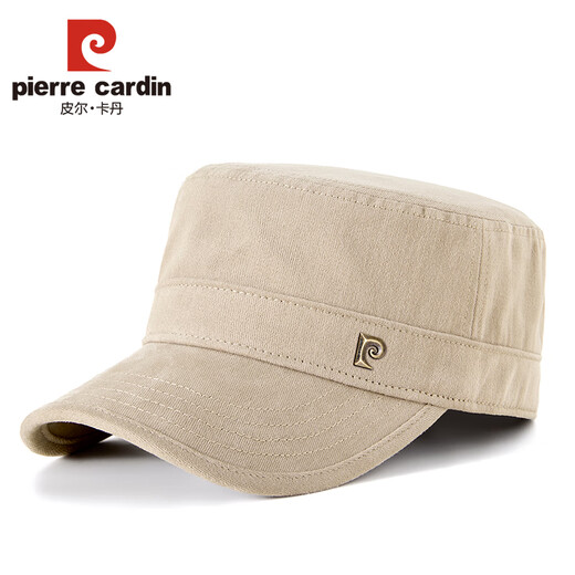 Pierre Cardin Brushed Flat Top Hat Spring, Autumn and Winter Middle-aged and Old Men's Dad Hat Outdoor Warm Windproof Military Hat Black One Size (56-59) Adjustable